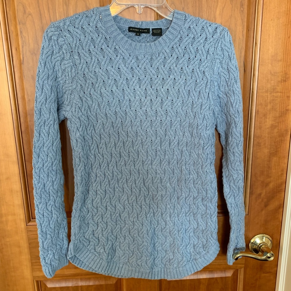 JEANNE PIERRE Blue Cotton Sweater. Size M